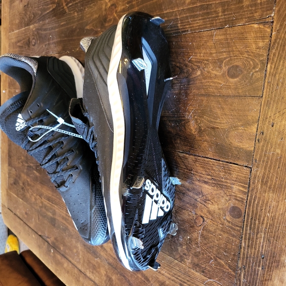 Adidas Icon Bounce Mens Metal Baseball Cleats CG5241 Black White Size 14.5 New - Picture 3 of 3